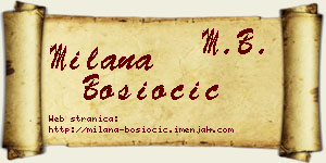Milana Bosiočić vizit kartica